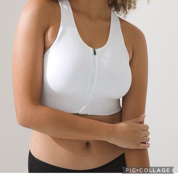 Soma Sport Bra Seamless Zip Front Racerback Activewear White Size XL - Picture 1 of 4